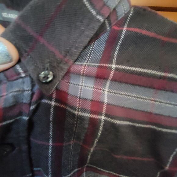 Eddie Bauer Shirt Mens XL Tall Gray Flannel Long Sleeve Plaid Hiking Outdoor - Picture 7 of 7